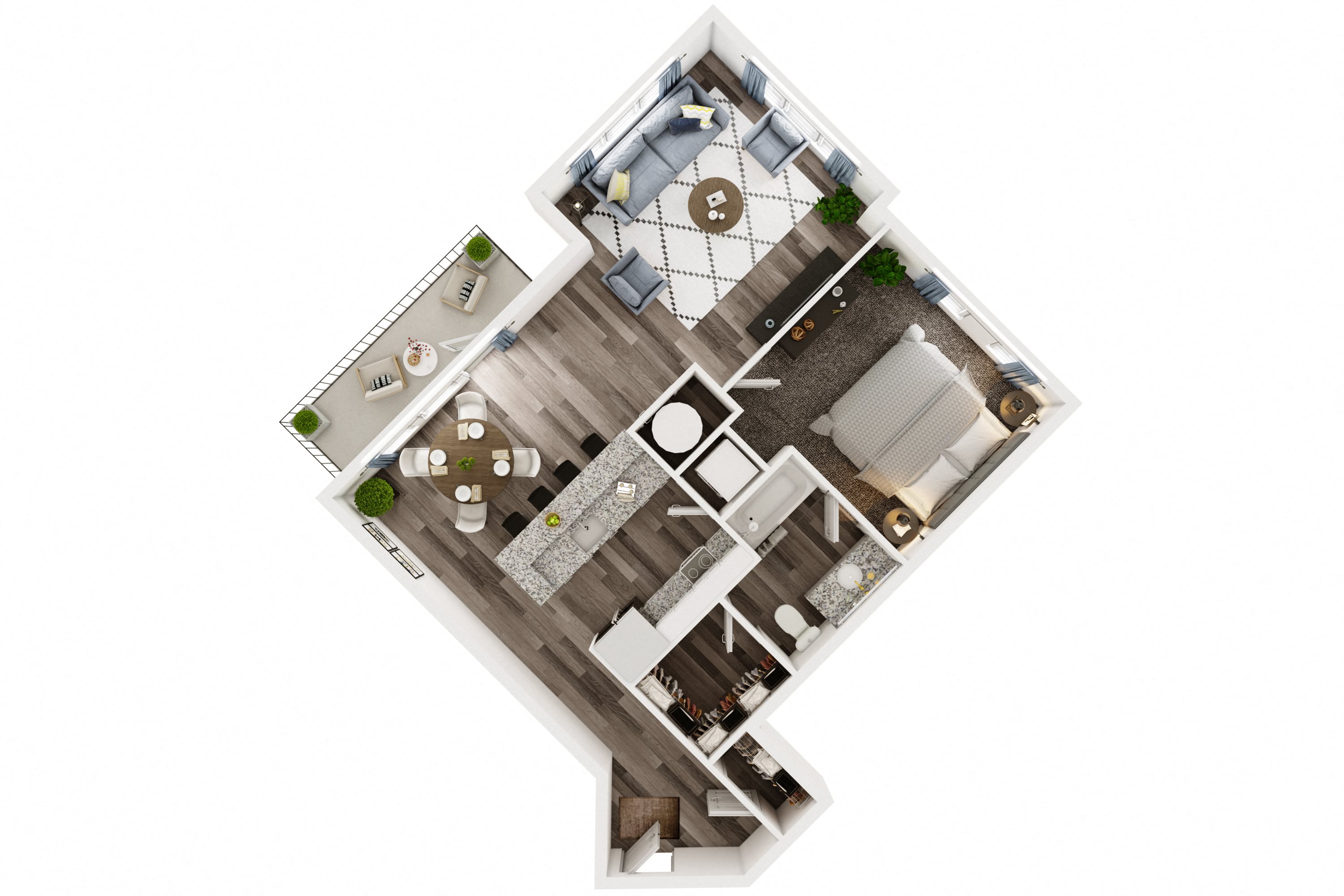 One Bedroom B Unit